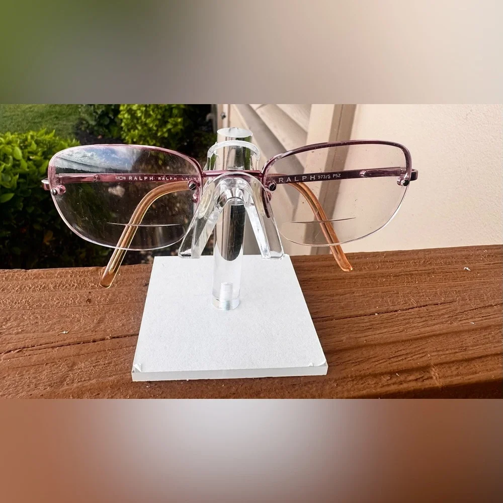 Ralph Lauren Eyeglass Frame Only Metallic Pink Oval 973/S P5Z Half Rim 52-18-135